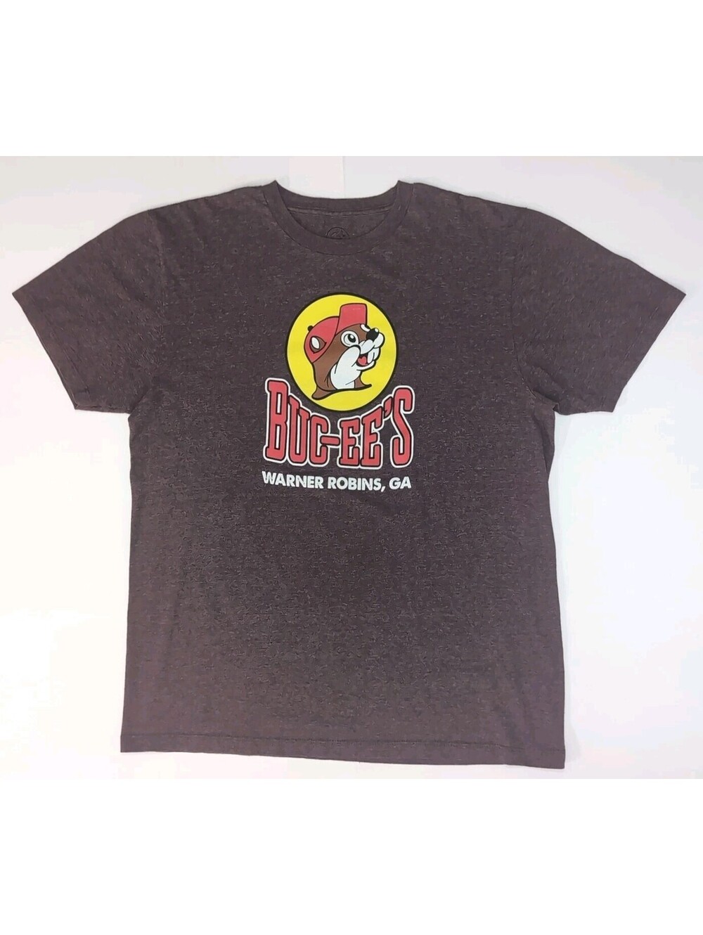 Buc-ees T-Shirt Large Purple Warner Robbins Georgia Short Sleeve Beaver Made USA